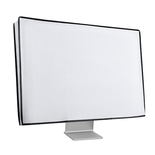 kwmobile 24-26モニター対応 モニターカバー - PCモニターディスプレイ 防塵 ほこり防止 白色