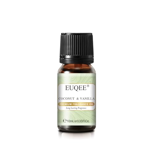 EUQEE アロマオイル ココナッツ＆バニラ 10ml エッセンシャルオイル アロマディフューザー 芳香用 アロマエッセンス