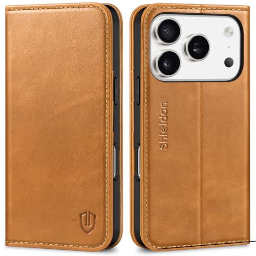 Rakuten - SHIELDON iPhone17 Pro 対応 手帳型ケース 本革レザー 6.3インチ 5G TPU素材 [RFIDブロッキング] カード収納