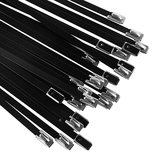 Rakuten - OFFO 黒色ステンレスバンド 7.9mm×400mm×60本入 100％ステンレススティール製の結束ばんどです 耐候性・耐紫外線・耐食性 屋内
