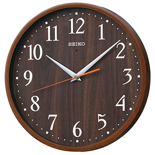 セイコークロック(Seiko Clock) 掛け時計 ナチュラル 電波 アナログ 濃茶 木目 模様 直径300x45mm KX399B