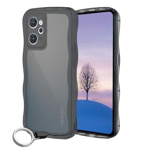 乐天商城 - OPPO Reno9 A /Reno7 A ケース クリアブラック ウェーブ TPU波状のバンパー 半透明 スマホケース かわいい うねうね オ