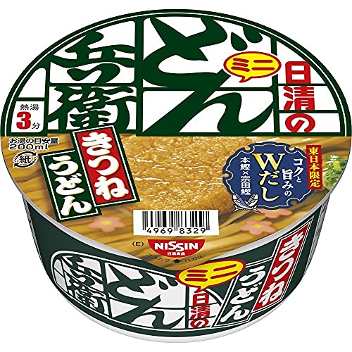 Flat Wheat Noodles - どん兵衛 きつねうどんミニ (東) 日清食品 カップ麺 42g×12個