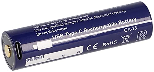 GH-118RG専用充電池 GA-15ネイビー/直径19×71mm/GA-15・Style:GH-118RG専用充電池 GA-15・パッケージ個数:1・サイズ:約直径19×71mm、本体重量:約55g・適応機種:GH-118RG・充電時間:約5時間・電池寿命:充放電 約300回・※充電回数が300回を超えると、充電池の容量は初期容量から約20％減少しますLEDヘッドライト GH-118RG専用充電池 USB Type-Cケーブルで直接充電 チャージングインジケーター 充電状況を色でお知らせ 充電時間:約5時間 電池寿命:充放電 約300回 ※充電回数が300回を超えると、充電池の容量は初期容量から約20%減少します 1?2年または、充放電300回を目安に買い替えを推奨 ※リチウムイオン充電池は消耗品です。長期間の使用は故障・発火の原因となります