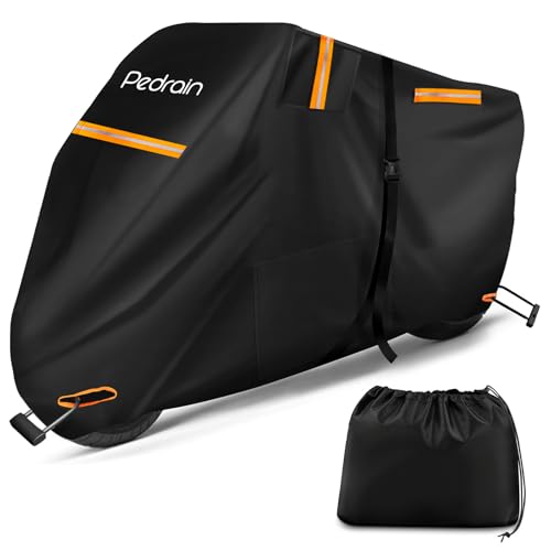 Catch Tanks - Pedrain バイクカバー2025革新 一体型収納50cc 125cc 250cc 400cc 大型 300D厚手 耐熱 2.5m延長防風ベル