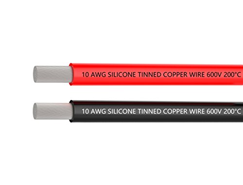 TUOFENG 10ワイヤー10AWGシリコンケーブル線[3m黒と3m赤] - 柔軟で柔軟な1050スト...
