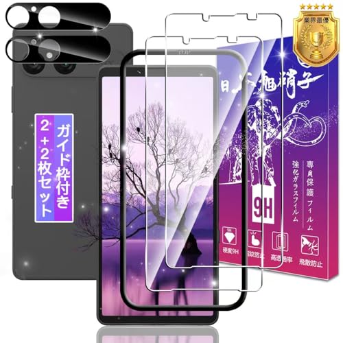 対応 Xperia 10 vii SO-52F / SOG16 / A502SO / XQ-FE44 ガラスフィルム 2枚 + レ...