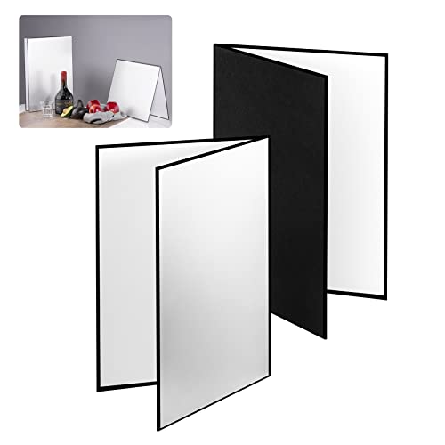 レフ板A3-2枚/A3x2枚/-・Size:A3x2枚・パッケージ個数:1・1枚で3色対応：白、黒、銀この三つ色がこの1枚レフ板で組み合わせる、撮影時の補光、吸光、輪郭の立体感の強調も実現できます。・実用性：シルバー色は強いライトを反射し、光量不足を補強できます。ブラック色は余計な光を吸収して、対象物（ガラス、金属製品など）の輪郭を強調できます。ホワイト色はレフ板として使用することができます、商品の白い輪郭を強調することができます。・コンパクト：折りたたみ式のため立てることができます。内側はホワイト色で、外側の両面はシルバー色とブラック色となります。・便利性：折りたたみ式でコンパクトかつ軽量、アシスタントがいなくても簡単な撮影を完成できます。・用途：ガラス製品、金属製品、ジュエリー、おもちゃ、化粧品、商品撮影などの場合にいいアイテムです。（人物撮影に対応できません。）