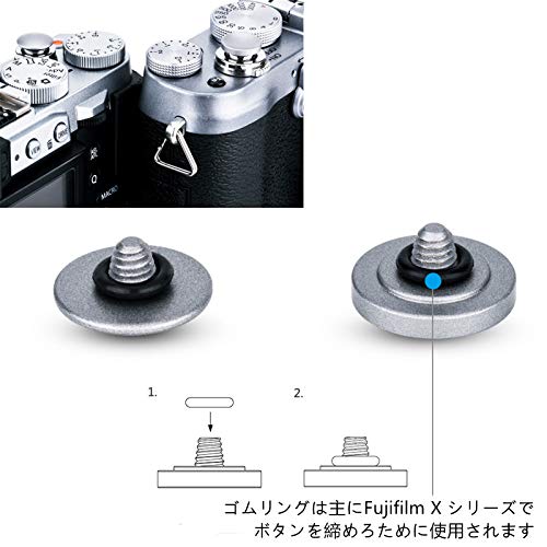 ルミナスエイト 楽天市場店のJJC 1+1 ソフト レリーズ シャッターボタン セット 凹 + 凸 グレー Fuji Fujifilm 富士 X-half X-M5 X-T｜アングル3