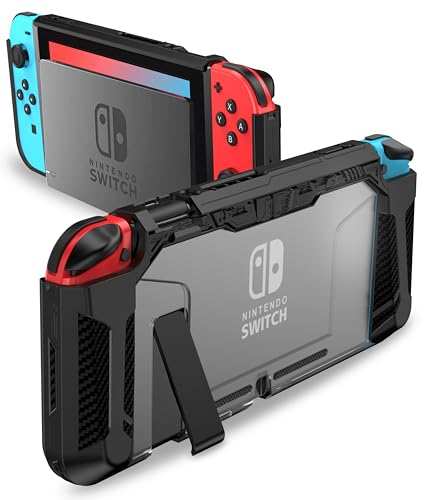 PiMivco ドッキング対応 保護ケース for Nintendo Switch 2017年専用｜Joy-Con装着 TPU防滑グリップ 衝撃