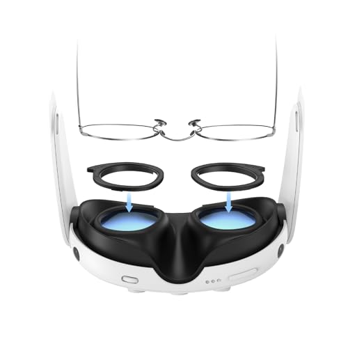 AMVR Quest 3に対応レンズ保護セット、レンズスクラッチ防止リング VRレンズ保護カバー 近視メガネ保護フレーム 傷・汚れ防止