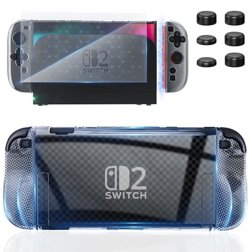 Switch 2 カバー HEYSTOP スイッチ 2 保護カバー スイッチ 2 対応 ドック対応 Switch 2 カバー＋スイッチ 2ガラス