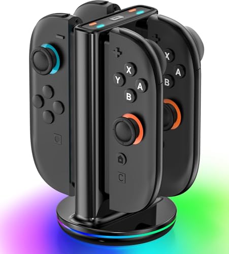 Switch 2 Joy-Con 充電スタンド 4台ジョイコン 収納 9モードRGBライト付き Joy-Con 2チャージステーション 過充電防