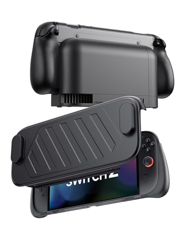 JSAUX 分体式保護ケース（Switch 2対応）｜TPU製ミドルフレーム＆PC製フェイスカバー｜滑り止め付きエルゴノミックグリップ｜ゲームカ