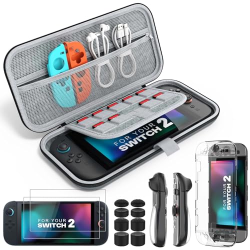 MoKo Switch2 ケース スイッチ2 カバー キャリングケース Switch2専用保護アクセサリーセット 収納バッグ 分離式クリアケース