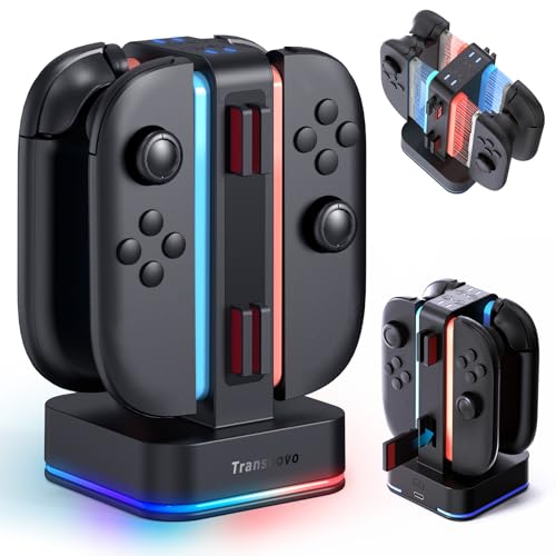 2025新登場TRANSNOVO Switch 2 ジョイコン用 充電スタンド スイッチ2 用 4 in 1 急速 同時充電 コントローラードッ