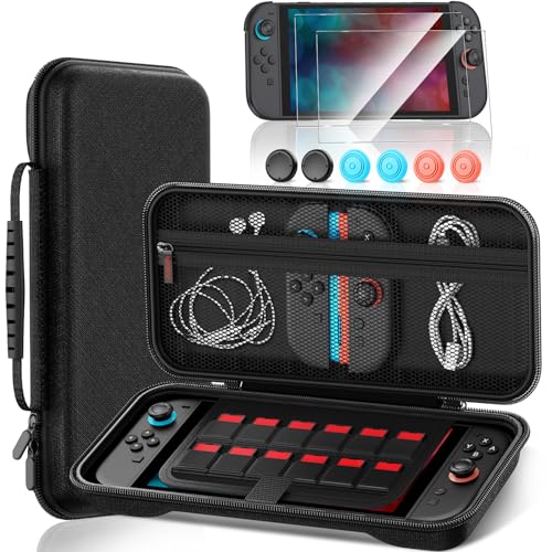 Memory Card - Switch 2 用 ケース 収納ケース Switch 2 保護フィルム 2枚+スイッチ2 保護カバー+スティックキャップ6枚 スイッチ2 保護