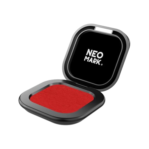 NEO MARK スタンプ台 朱肉 速乾 携帯用 マグネット式フタ 油性顔料系インク 40×40mm 赤