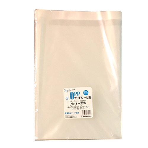 カクケイ OPP袋 クリアパック テープ付 40ミクロン 100枚 220×300mm