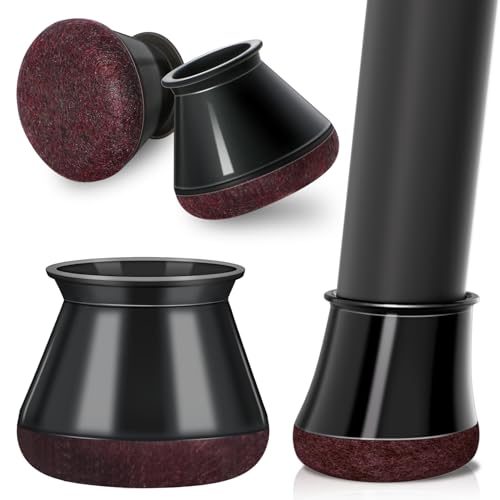 椅子脚カバー 椅子の足キャップ イス脚カバー シリコン 家具 足 傷防止 防音 丸脚四角脚兼用 傾斜した足適用 フェルトを巻いて 16個入り 黒