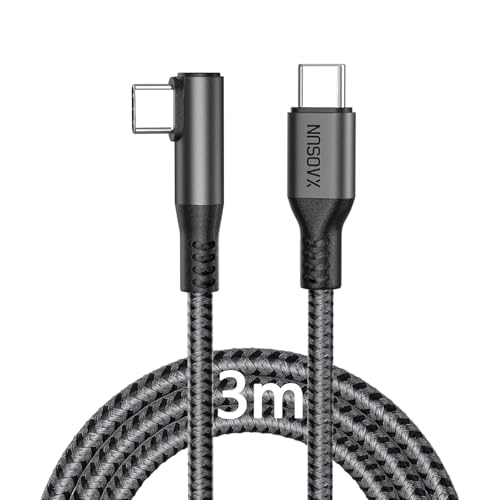XAOSUN USB C ケーブル 240W 3M L 字 急速充電 140W 充電対応 USB 2.0 ケーブル 480 Mbps iphon