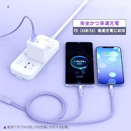 USB タイプc 充電 ケーブル 2in1 66W/6A 急速充電ケーブル データ転送 Y字 Type A ...
