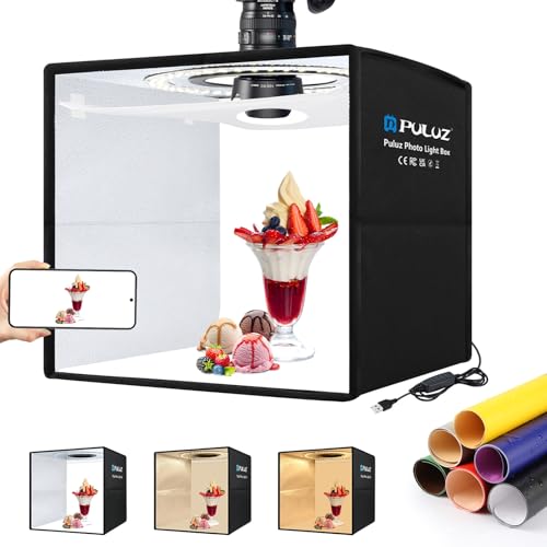 PULUZ 25cm3つの色温度、撮影ボックス 、写真用ライトボックス ポータブルフォトスタジオライトボックス 折りたたみ式フォトボックス、柔ら