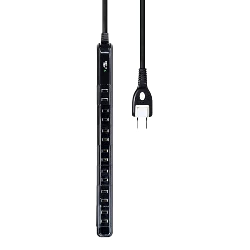 エルパ(ELPA) スリムタップ 雷ガード 延長コード 7個口 2m 回転 耐雷 WBS-SL702SB(BK)