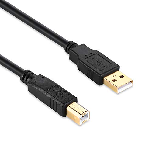 XBOHJOE USB 2.0 プリンターケーブル Aオス-Bオス 金メッキコネクタプリンター＆スキャナーケーブル HP、キヤノン、ブラザー、エ