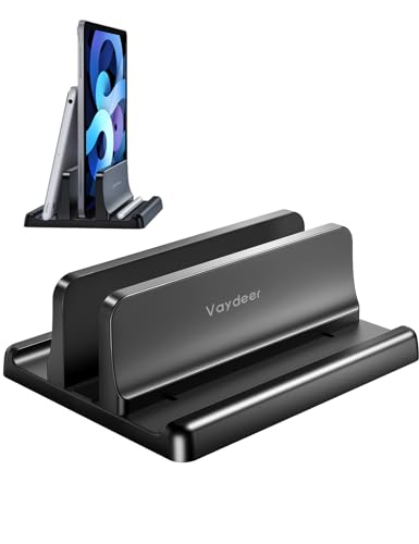 VAYDEER ノートパソコン スタンド PCスタンド 縦置き 収納 ホルダー幅調整 ABS樹脂...