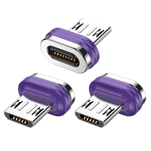 AUFU 16pin 専用 Micro USB 端子 18W 急速充電 データ転送 3個セット コネクタ マグネット式充電プラグ マグネット充電
