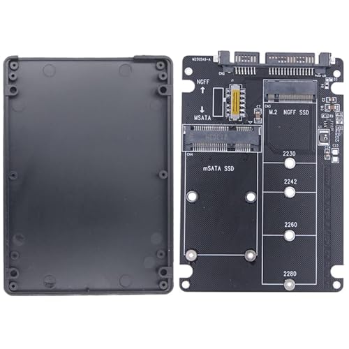 ブラック/-/A・パッケージ個数:1・1.このアダプタカードはM.2 NGFFまたはMSATA SSDをSATA 2.5/3.5ドライブに変換できます。・2.B-keyまたはB/M-keyインタフェースにのみ適用され、M-keyインタフェースには適用されず、MSATAインタフェースドライバにも対応しています。・3.80mm 60mm 42mm 30mm M.2 NGFF SSDをサポートし、DOS、Windows、Linuxなどのシステムに対応する。・4.2つのSSDを同時に使用することはできず、一度に1つのSSDしか認識できず、NGFF/MSTAモードはダイヤルスイッチで切り替えることができる。・5.プラグアンドプレイ、ドライバのインストール不要、時間と手間を省き、使いやすい。M.2 NGFF MSATA SSDをSATA 2.5/3.5に変換 殻付き 二重目的アダプタカード 変換アダプター プラスチック殻