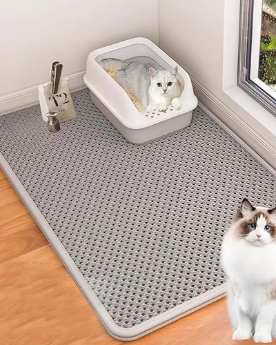 Flosme 猫マット トイレ特大猫砂マット90x60CM 猫砂取りマット 猫砂マット 飛び散...