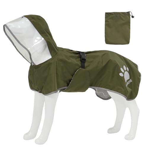 MAMORE 犬用レインコート かっぱ ポンチョ 防水 撥水 通気 軽量 ドッグ ジャケット ペット雨具 小型犬 中型犬 大型犬 脱着簡単 反射