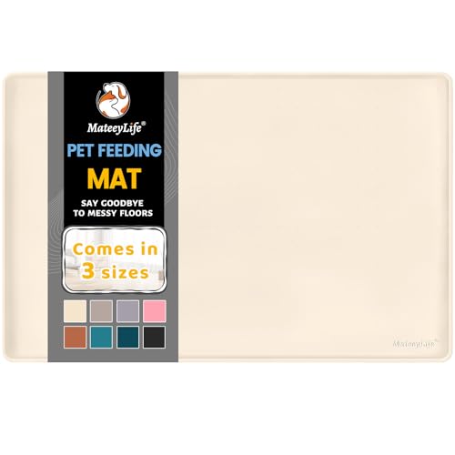ベージュ/18''×12''/Pet Food Mat S460・Color:ベージュSize:18''×12''・安全で汚れ防止：当社のペット用滑り止めマットは100%高食品グレードシリコーン製で、ペットの安全を確保します。シリコーン製ドッグボウルマットは簡単に丸めて持ち運びで、旅行に最適です。この耐久性のある防水シリコーンフードマットは、食べ物が床にこぼれるのを防ぐために設計されており、潜在的な損傷を効果的に回避します。・縁立ち上がりデザイン：この防水・滑り止め付き給餌マットは複数のサイズ展開で、いずれも高さ1.5 CMの縁立ち上がりを備え、食べ残しをゴムマット内に効果的に閉じ込めます。防護バリアとして、犬猫のフードボウルや水皿に最適な防水ペットマットです。特に食欲旺盛なペットや食べ物を弄ぶ癖のあるペットに効果的で、床の汚れが付着した食べ物を誤飲するのを防ぎます。・滑りにくく100%防水：こぼれ防止シリコン表面と凸点デザインを採用したこのペット用マットは、フードボウルや水皿をしっかり支え、ペットが安心して食事できます。水をこぼしやすい犬用に設計された給水マッ