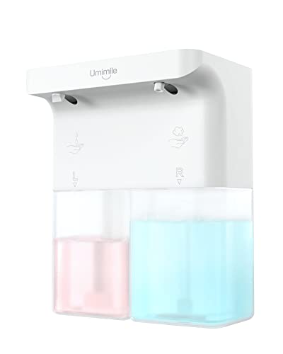 Umimile ソープディスペンサー 泡 液体 自動 ダブルヘッド 600ml ハンドソープ 食器洗剤 手洗い 壁掛け IPX4防水 キッチン対