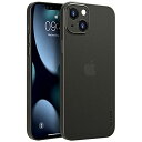 memumi iPhone 13 mini対応0.3超薄型ケース 指紋防止 傷付き防止 5.4インチ 人気ケース カバー（マットブラック(半透