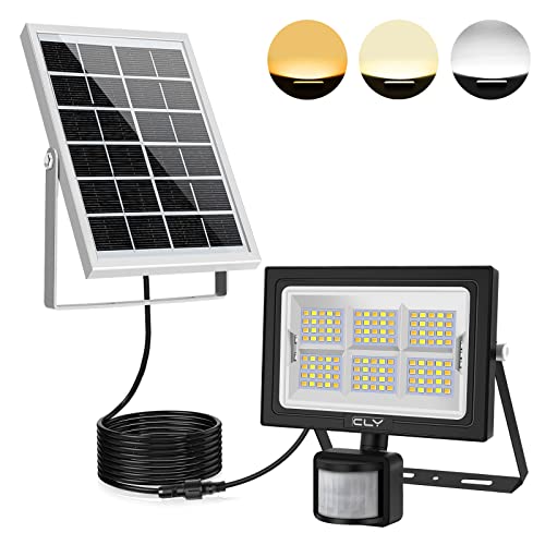 CLY ソーラーライト 屋外 センサーライト 分離式 LED 投光器 防犯ライト フラッドライト 3色切替 電球色2700K/昼白色4000K/