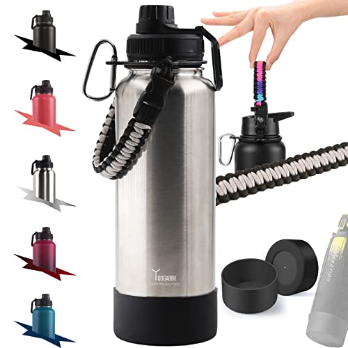 TOOGABBIE 水筒 1リットル 1000ml 直飲み 保温 保冷 ステンレス 魔法瓶 ウォーターボトル 大容量 真空二重構造 炭酸 漏れな