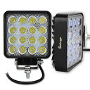 Safego ワークライト 2個 48W LED 作業灯 高輝度ワークライト 広角タイプ 16連LED 車外灯 農業機械 ホワイト 6000K