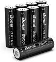 BONAI 単3形 充電池 充電式ニッケル水素電池 8個パック（2800mAh 約1200回使用） 液漏れ防止設計 自然放電抑制 環境友好タイプ