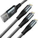 ライトニングケーブル 3M 3本セット iPhone 充電ケーブル USB Lightning ケーブル iPhone 14 13 12 11(4)