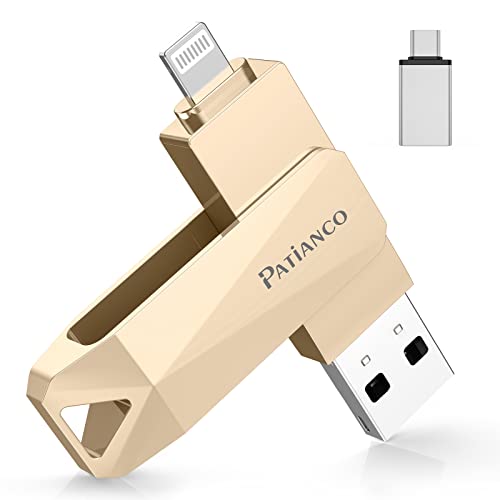 MFi認証取得 Patianco iPhone用 USBメモリ 128GB 3in1 フラッシュメモリ lightning/USB/Type-C