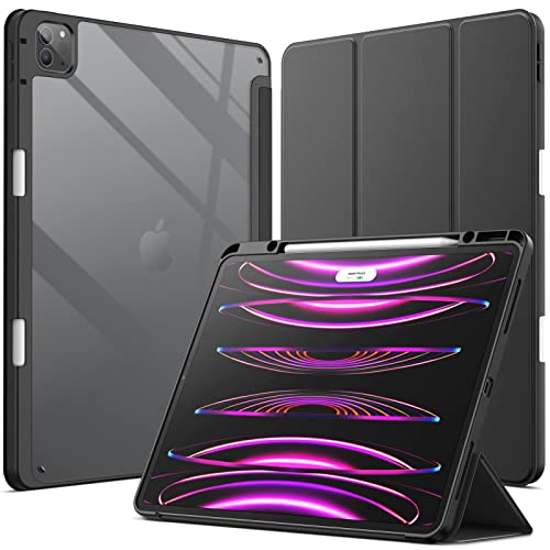 JEDirect iPad Pro 12.9 インチ ケース (2022/2021/2020/2018モデル) Pencil収納 透明バックカバ