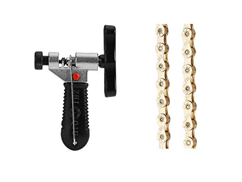 FSC変速自転車用チェーン、9速、18速、27速通用、116L 型番：F90 (チェーン修理ツール+ゴールデンチェーン)