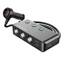 MAXWIN(マックスウィン) 3連シガー シガーソケット 増設 USB タイプC PD QC3.0 急速充電 車載充電器 ソケット 分配器 ス