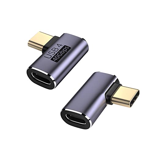 fine-R USB4 Type C 方向 変換 アダプター 左右 90° サイドベント 2個 (単品販売もあります) セット L字 L型 US