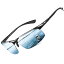 [DUCO] サングラス メンズ 大きいサイズ 偏光 サングラス スポーツ UV400 へんこう さんぐらす ブルー 大きな顔に向け 高級炭素繊