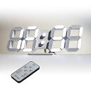 KOSUMOSU デジタル時計 LED時計 壁掛け時計 置き時計 明るさ自動感応 3D LED CLOCK 目覚まし時計 10インチリモコン付き