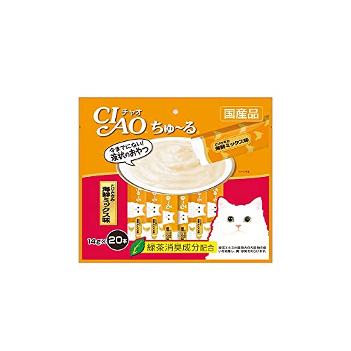 チャオ (CIAO) 猫用おやつ ちゅ~る とりささみ 海鮮ミックス味 14グラム (x 20)